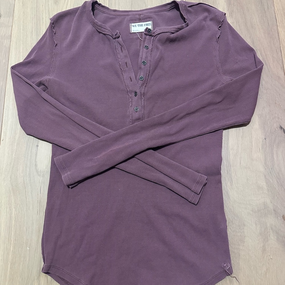 Free people Long Sleeve Henley Top